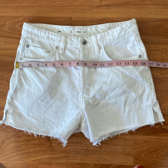 ❤️ Mango White Cotton Shorts Size 4 EUR 36 NWOT - Picture 7 of 14